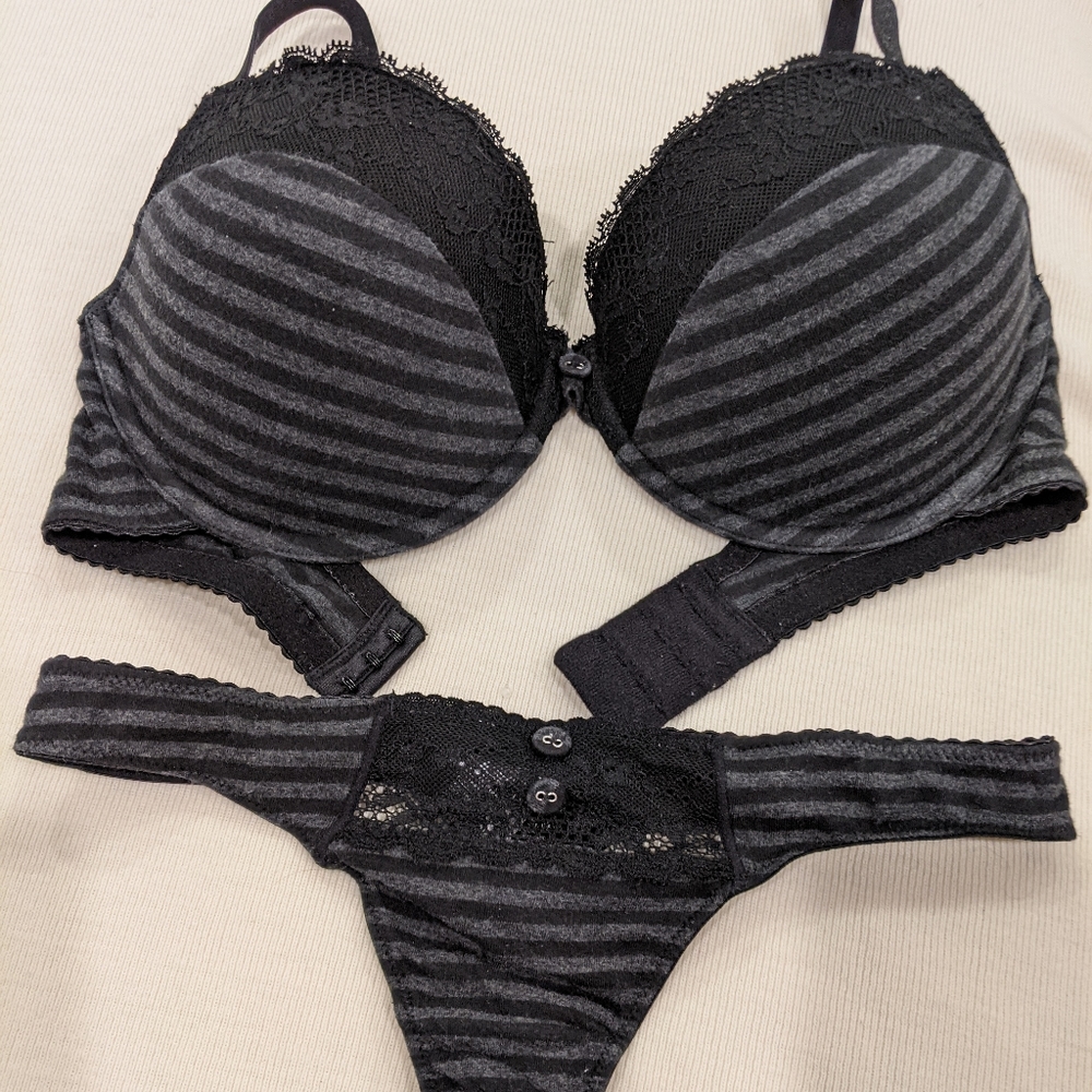 BOGO EUC H&M Bra 36D & thong size 8
